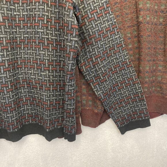 Lot of 2 Retro Crewneck Sweaters Mens Large Baggy Relaxed Red Black Knit Vintage - Picture 15 of 16